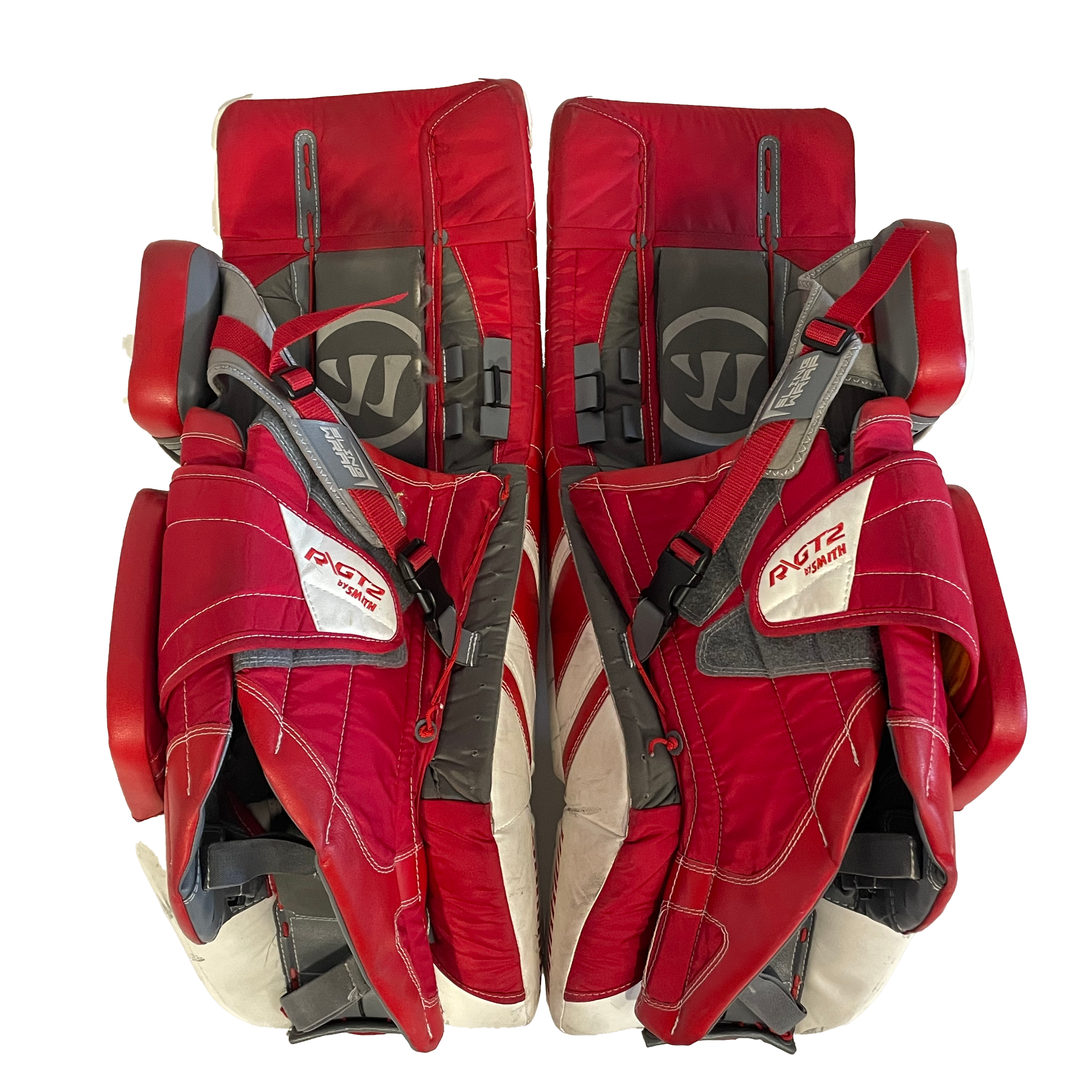 Warrior Ritual GT2 - Jambières de gardien intermédiaires d'occasion (blanc/rouge)